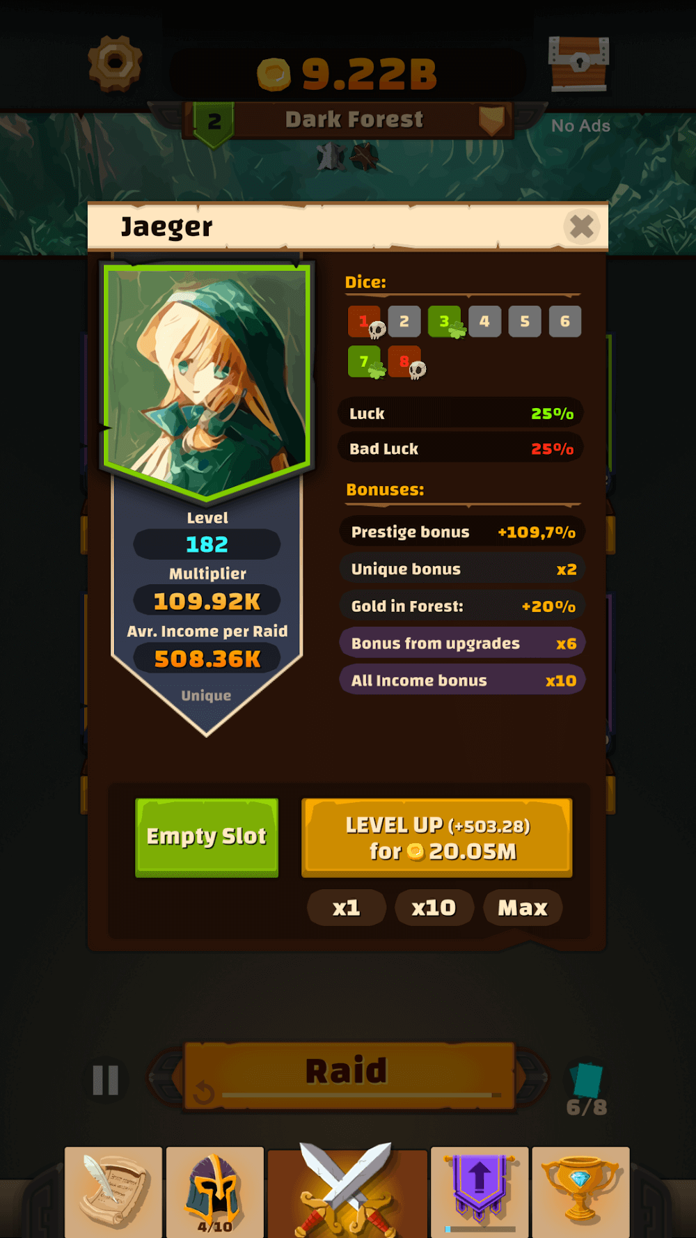 Idle Raids of the Dice Heroes gameplay screenshot 6