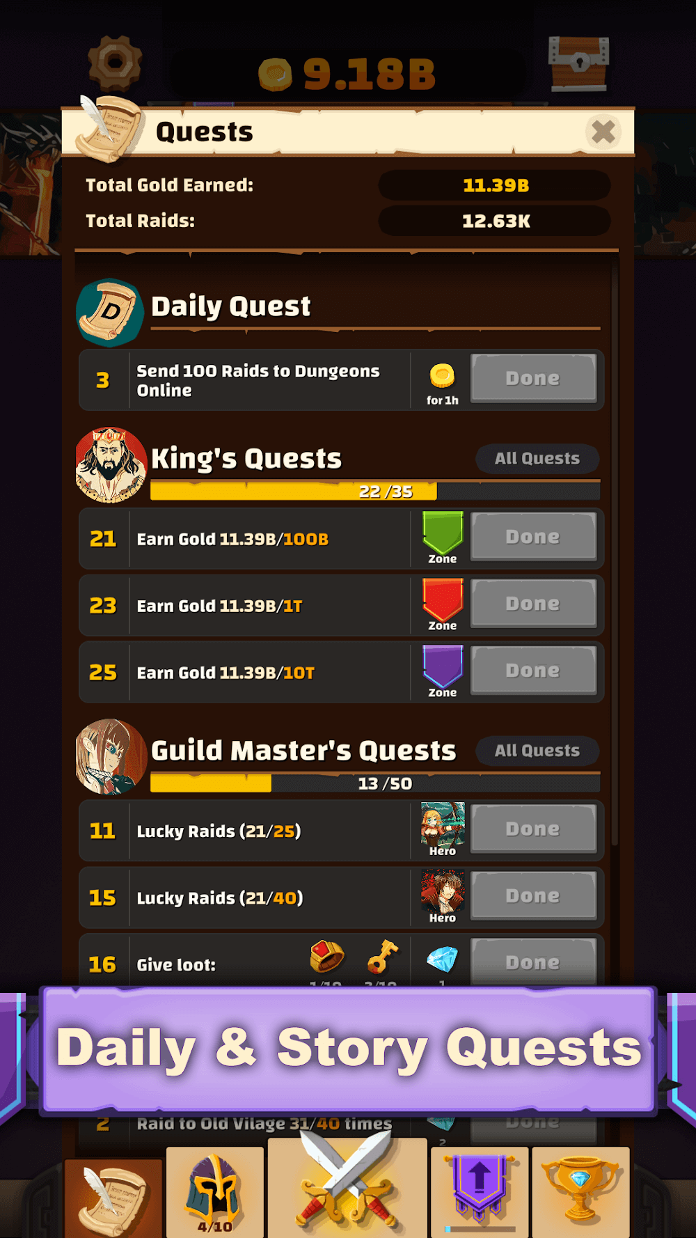 Idle Raids of the Dice Heroes gameplay screenshot 4