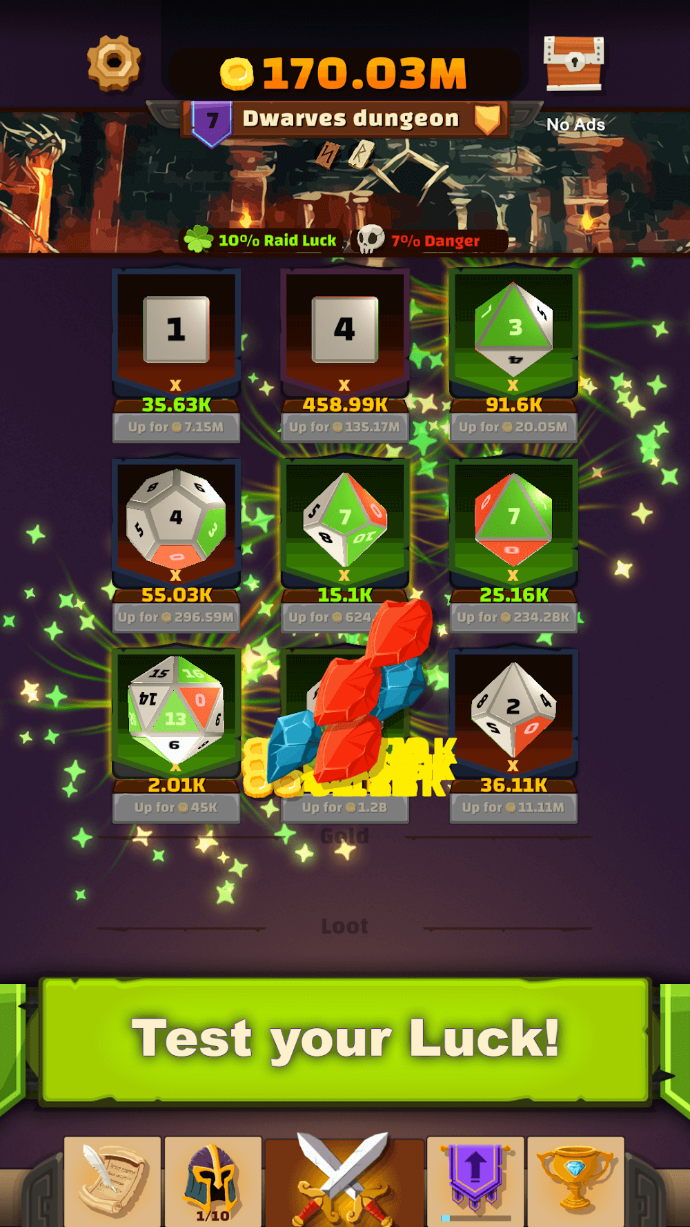 Idle Raids of the Dice Heroes gameplay screenshot 5
