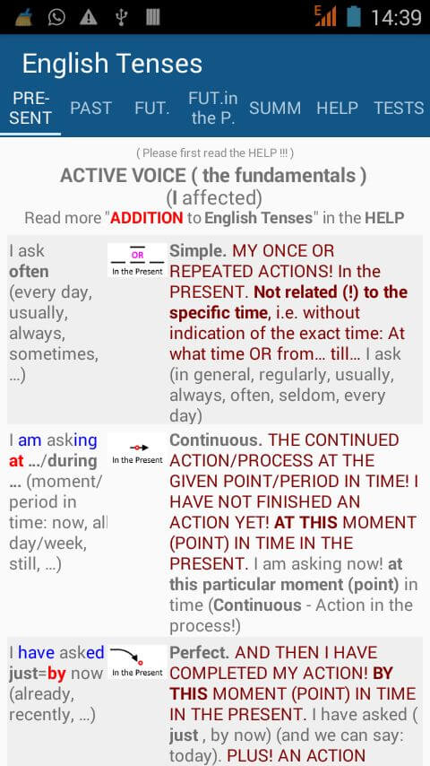 English Tenses screenshot 2