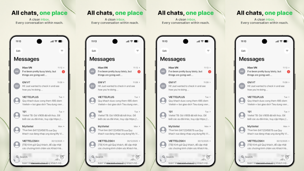Liquid Messages - SMS/MMS OS26 screenshot 1