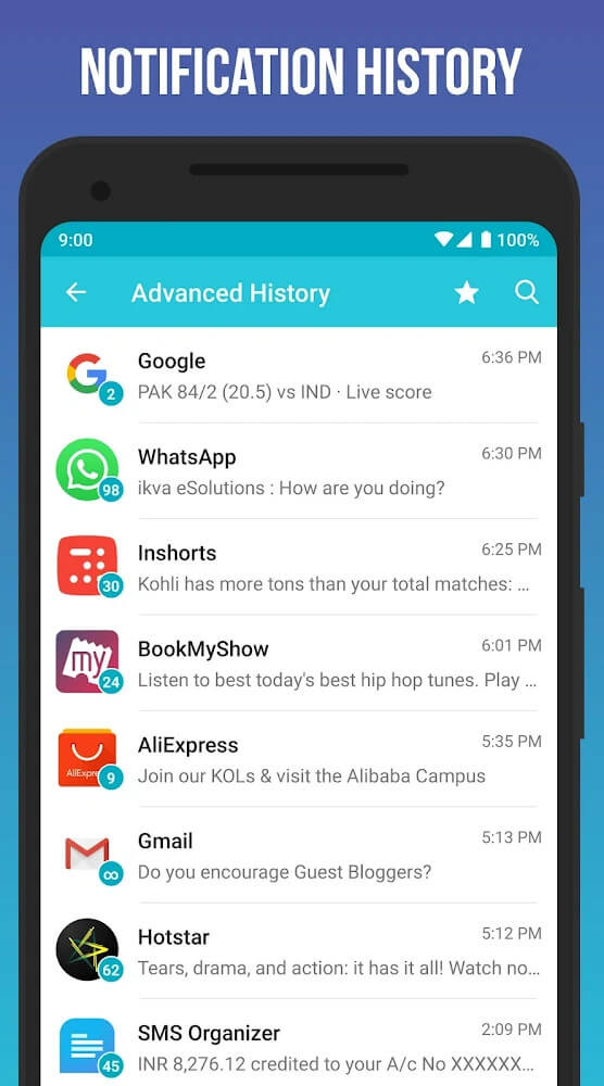 Notification History Log screenshot 2