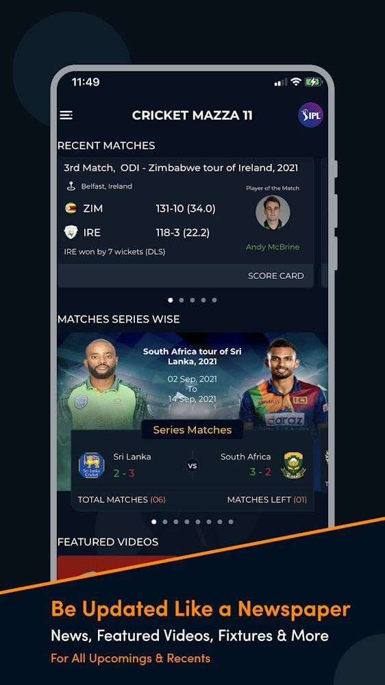 Cricket Mazza 11 Live Line screenshot 3