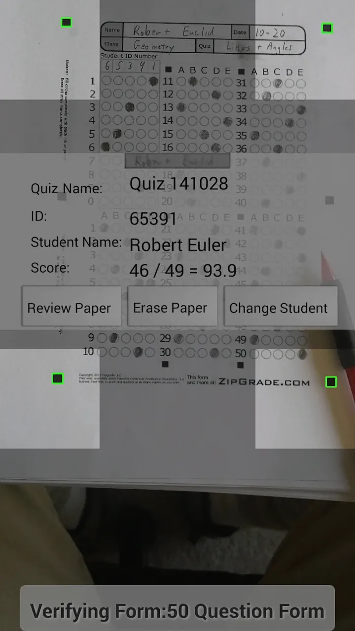 ZipGrade screenshot 2