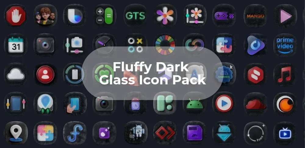 OneUI Fluffy Dark Glass Icons screenshot 1