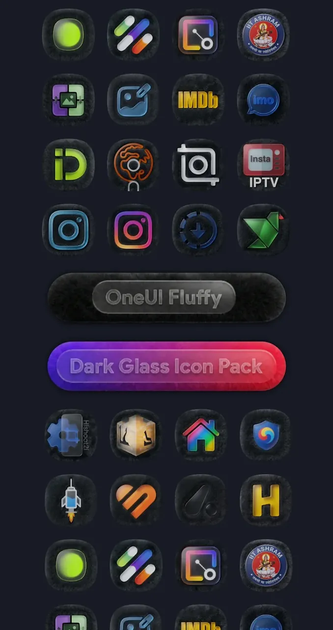 OneUI Fluffy Dark Glass Icons screenshot 5