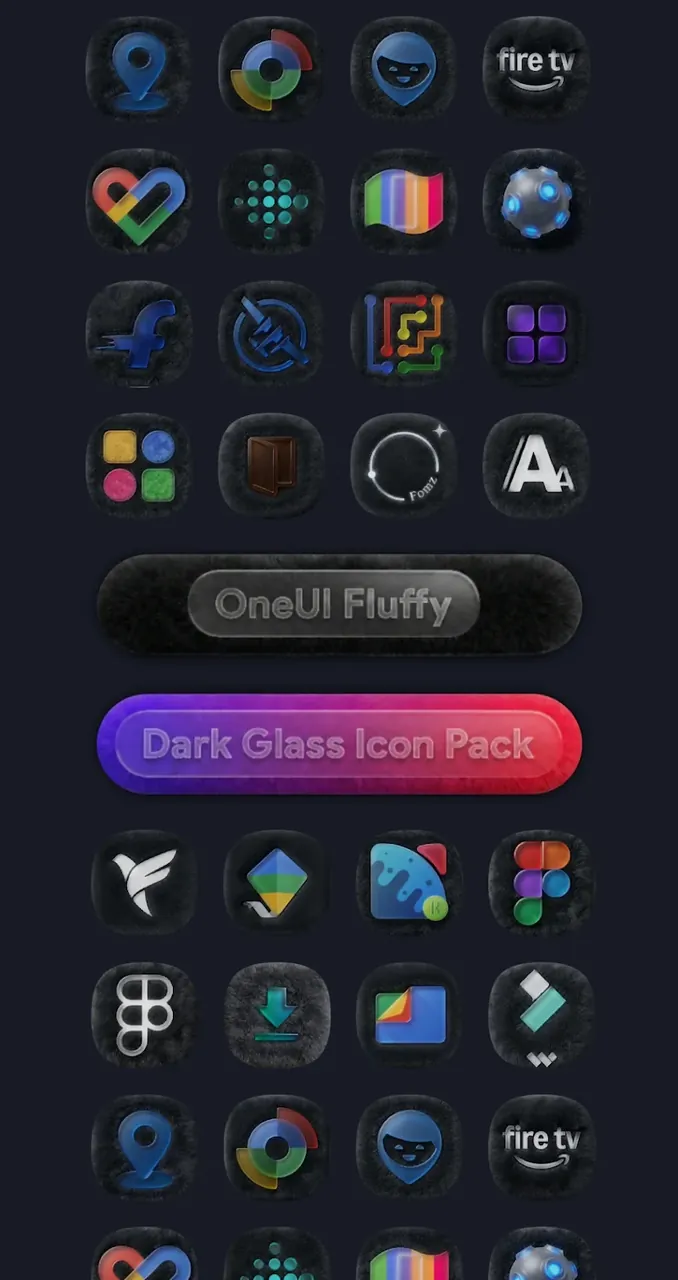 OneUI Fluffy Dark Glass Icons screenshot 6