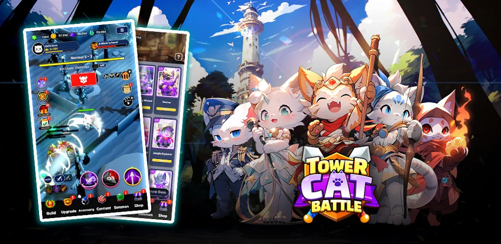 Tower Cat Battle: Idle Cat RPG preview screenshot 1