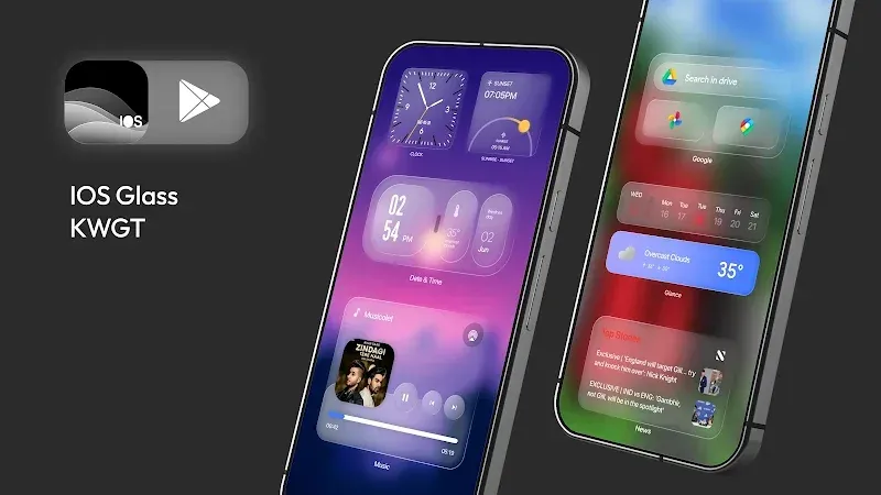 iOS Glass KWGT iOS 26 Inspired screenshot 3