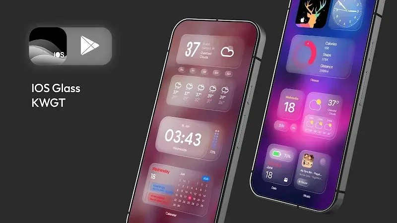 iOS Glass KWGT iOS 26 Inspired screenshot 2