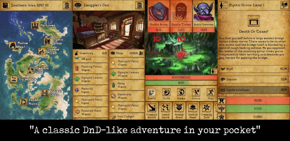 Grim Tides - Old School RPG gameplay screenshot 1