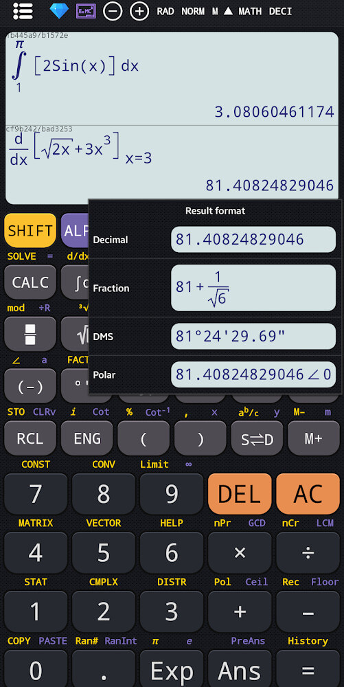 Scientific calculator plus advanced 991 calc screenshot 2