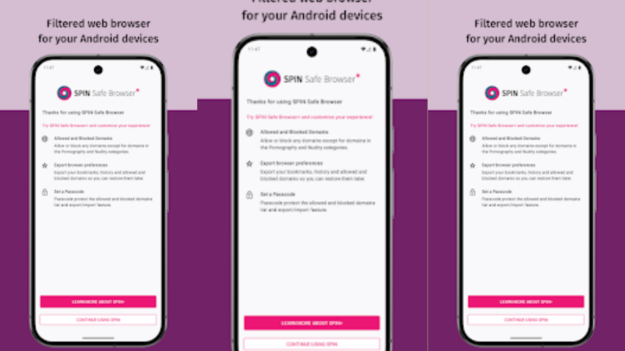 SPIN Safe Browser: Web Filter screenshot 1