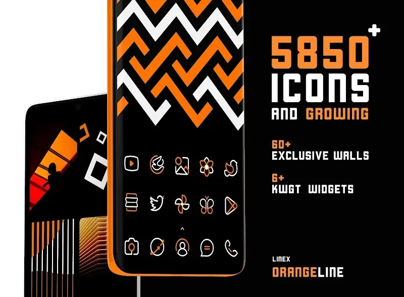OrangeLine IconPack : LineX screenshot 2
