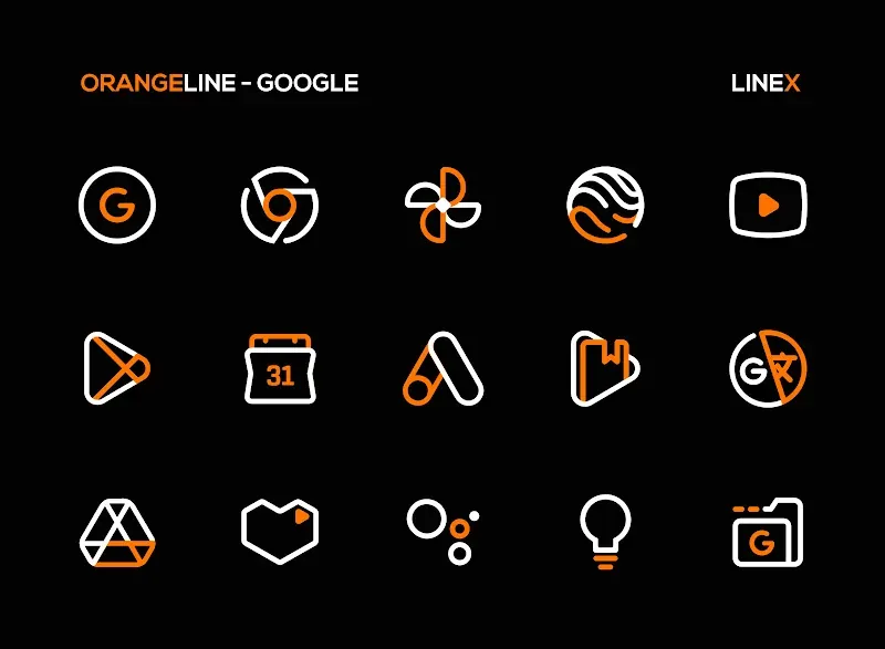 OrangeLine IconPack : LineX screenshot 3