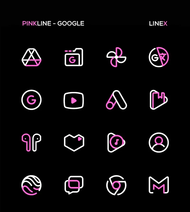 PinkLine Icon Pack: LineX Pink screenshot 6
