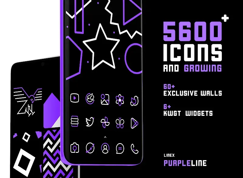 PurpleLine Icon Pack: LineX screenshot 2