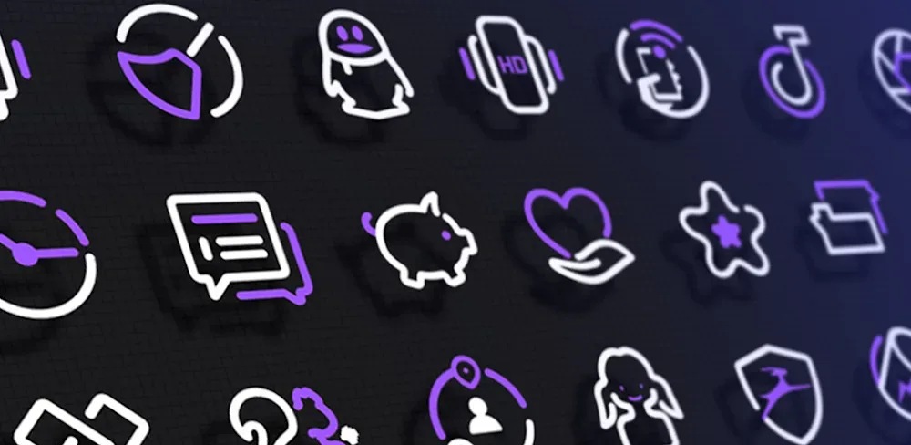 PurpleLine Icon Pack: LineX screenshot 1