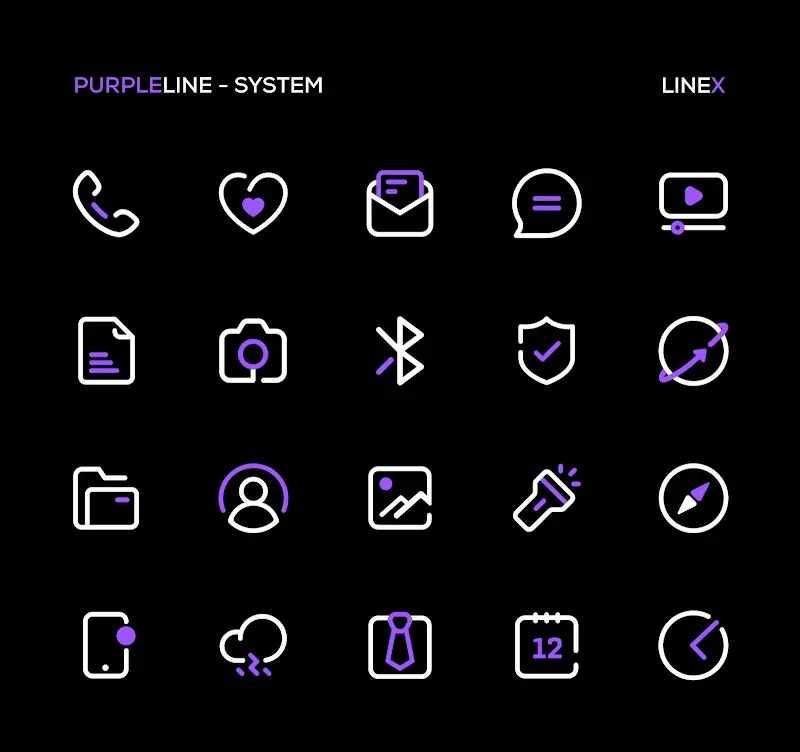 PurpleLine Icon Pack: LineX screenshot 3