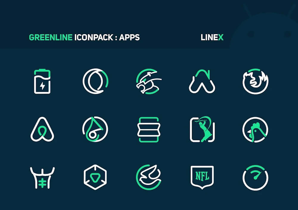 GreenLine Icon Pack: LineX screenshot 3