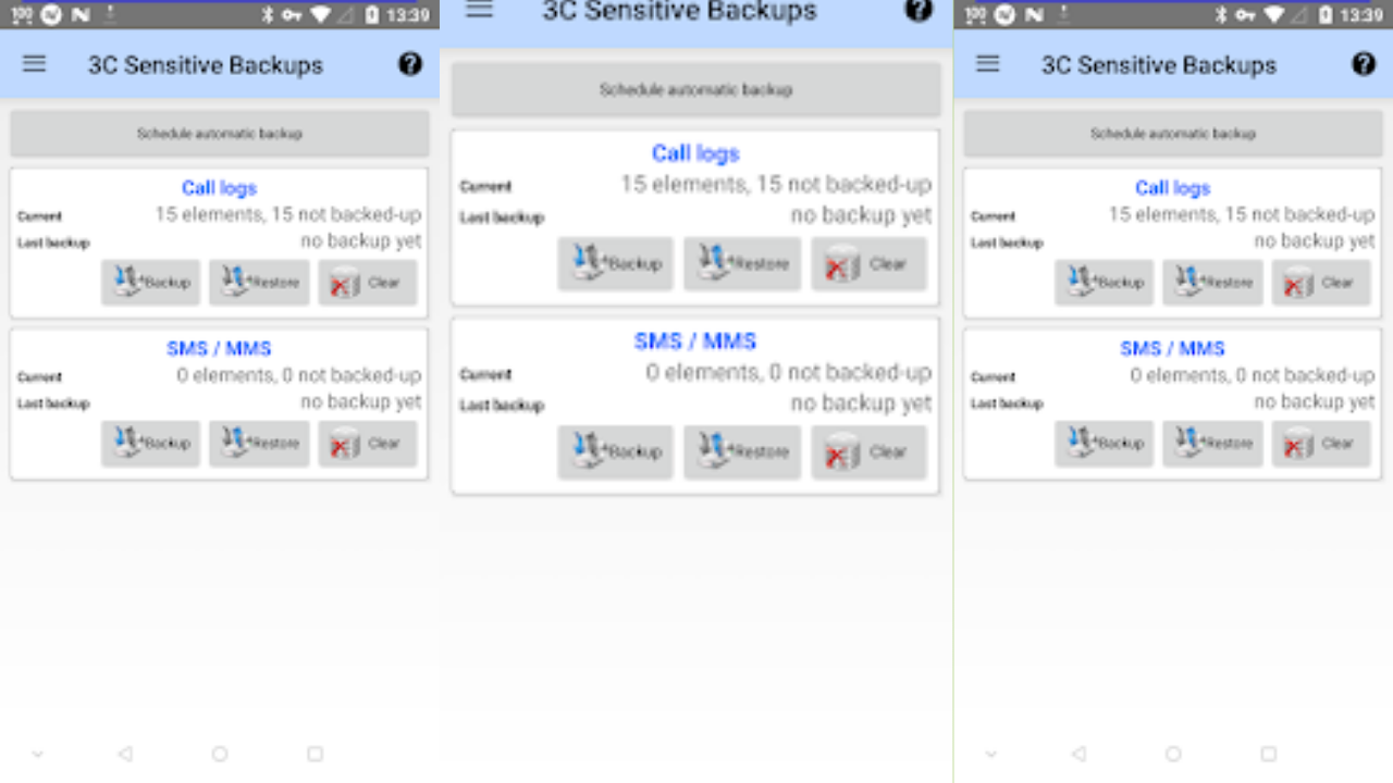 3C Sensitive Backups screenshot 1