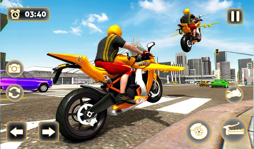 Flying Motorbike Taxi Driving screenshot 7