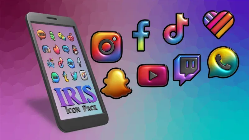 Iris Dark Flat 3D Icon Pack screenshot 3