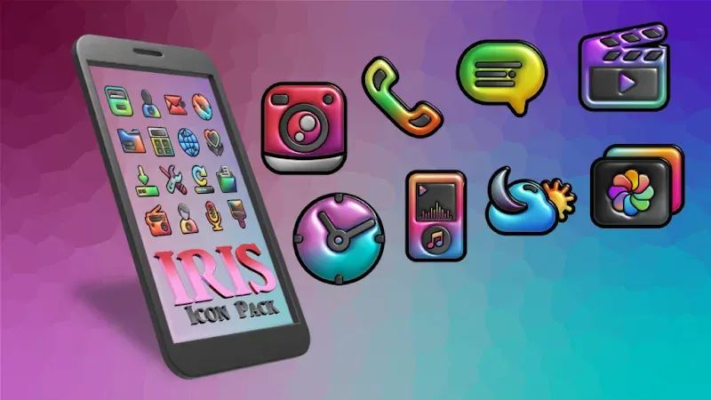 Iris Dark Flat 3D Icon Pack screenshot 5