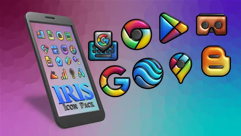Iris Dark Flat 3D Icon Pack screenshot 2