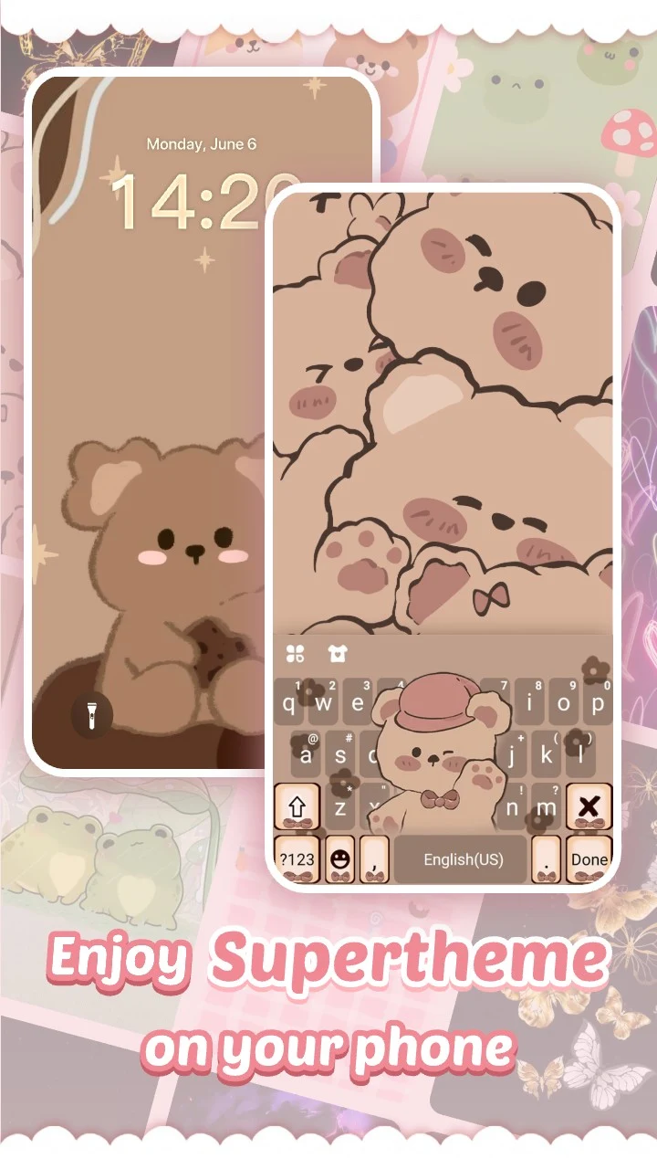 Pink Cute Hippo Theme screenshot 1