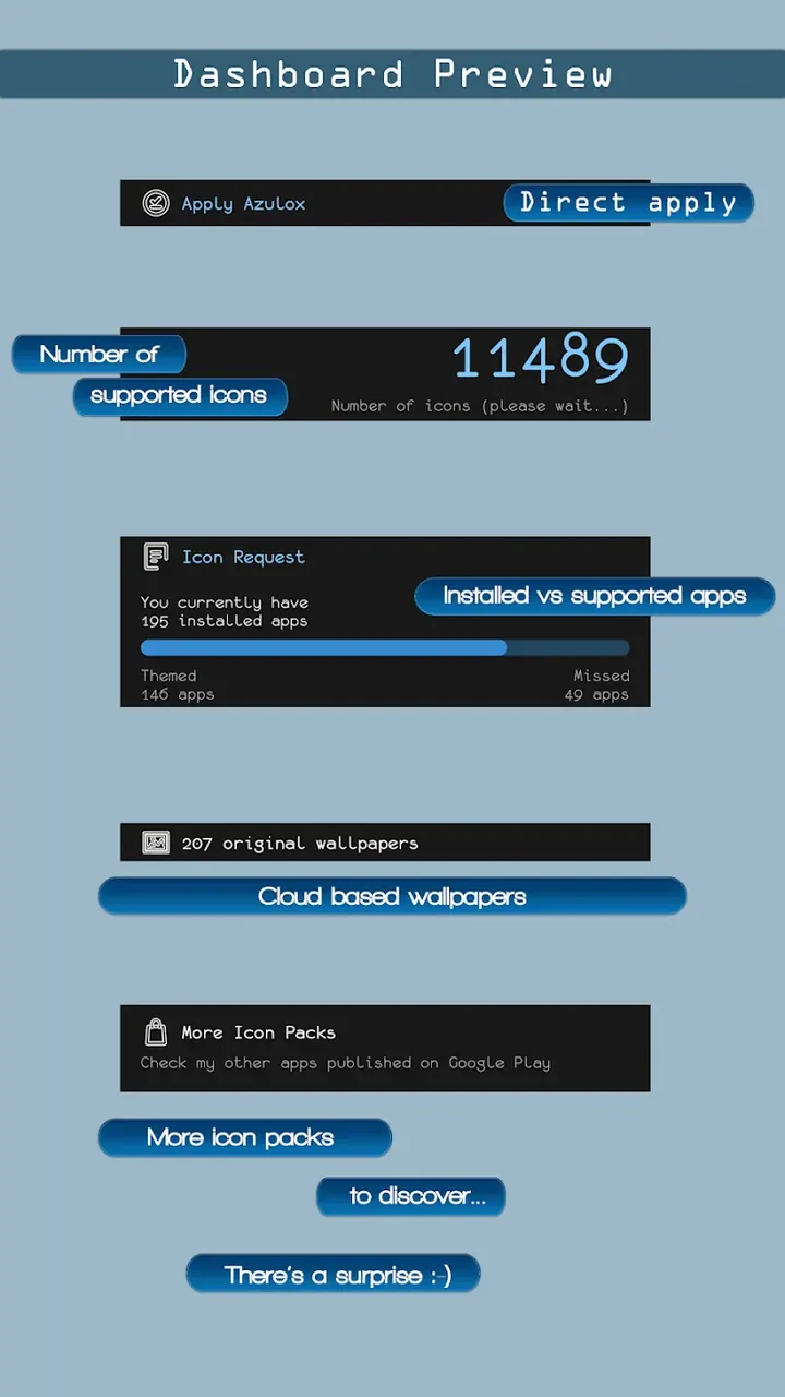 Azulox Icon Pack - Dark Mode screenshot 3