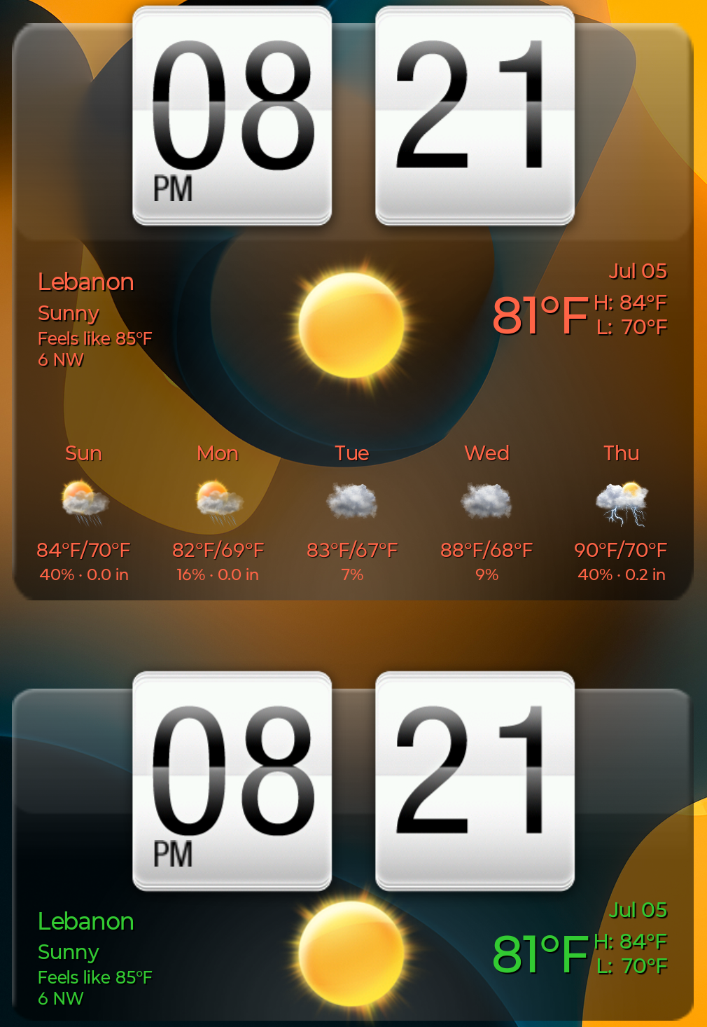 Sense Weather + Flip Clock screenshot 2