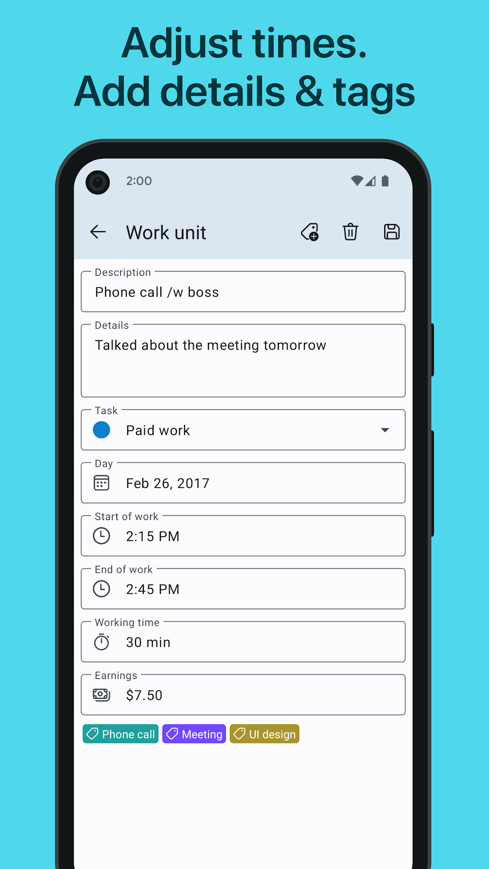 WorkingHours screenshot 6