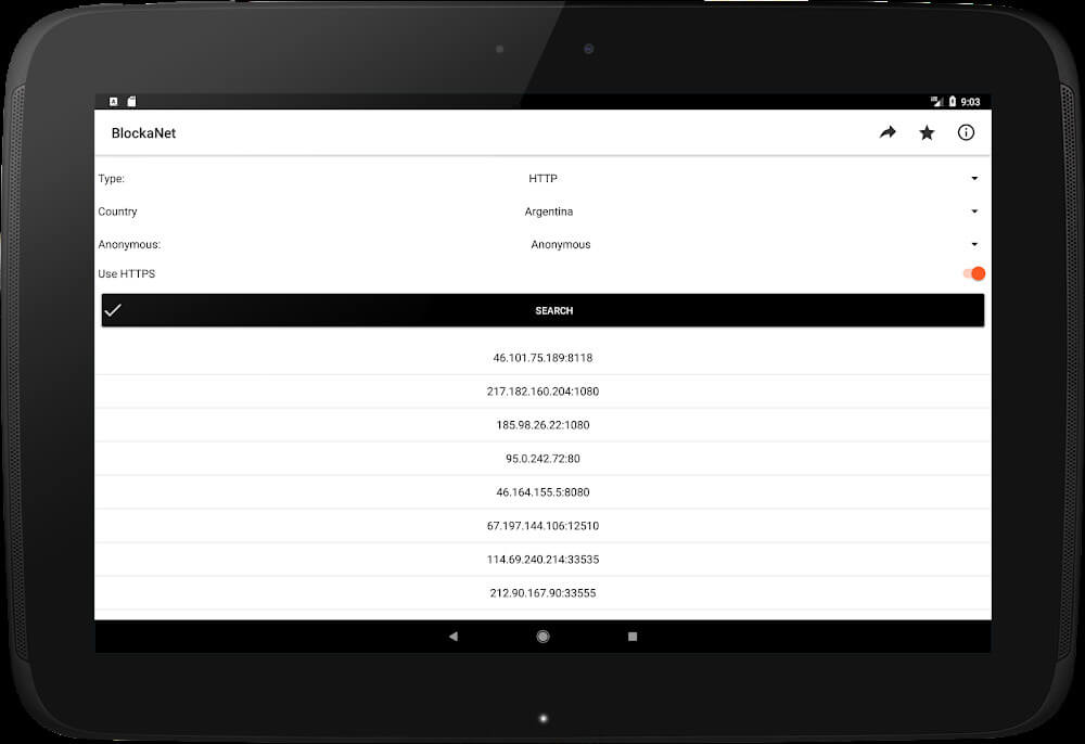 BlockaNet: Proxy List screenshot 6