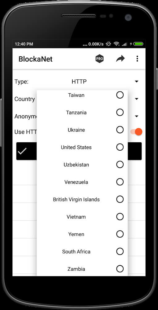 BlockaNet: Proxy List screenshot 3