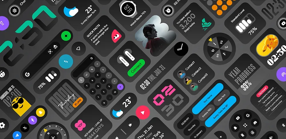 DarkGlass Widgets screenshot 1