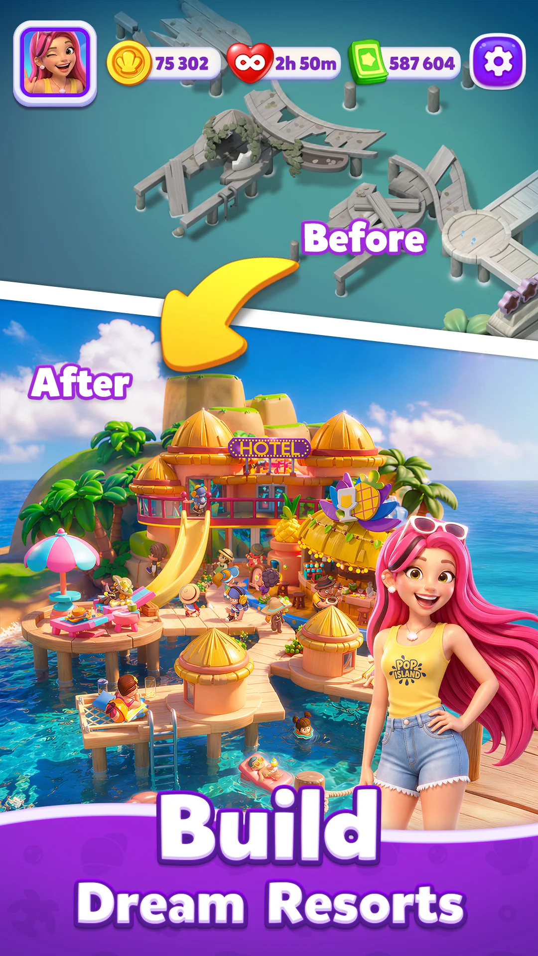 Pop Island: Match & Build gameplay preview 2