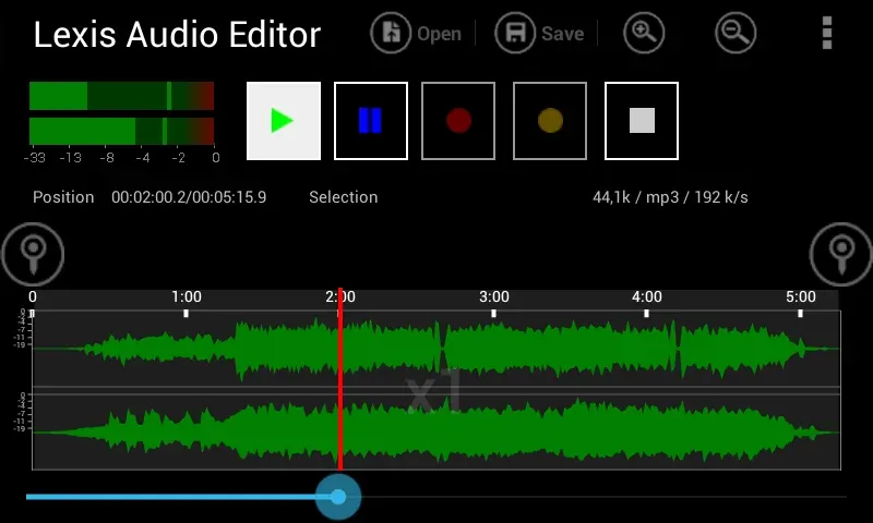Lexis Audio Editor file import options