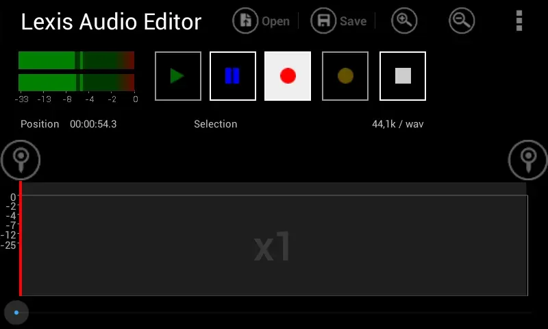 Lexis Audio Editor effect settings menu