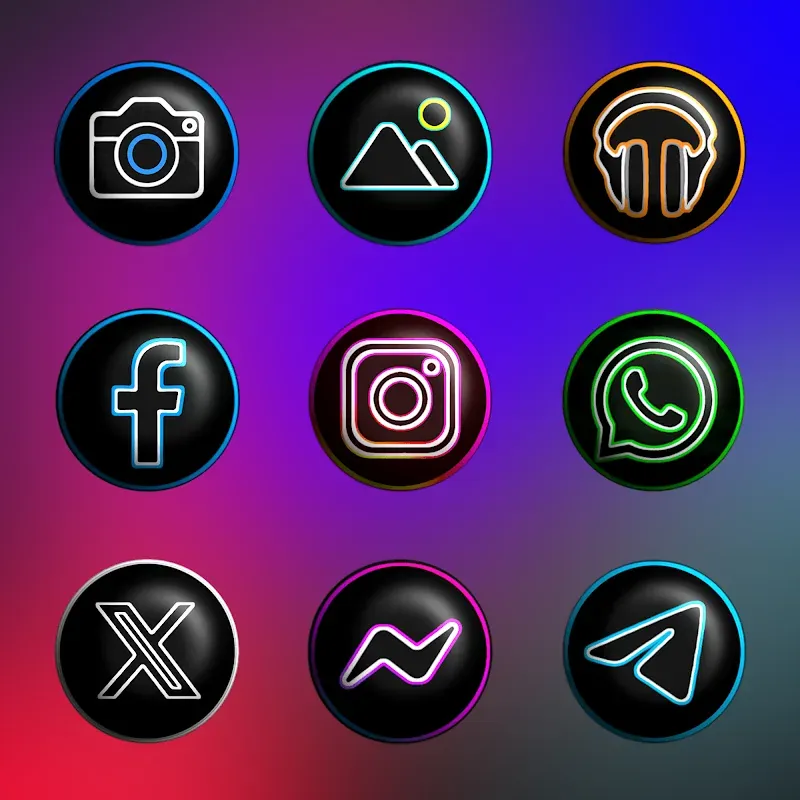 Pixly Dark 3D - Icon Pack screenshot 4