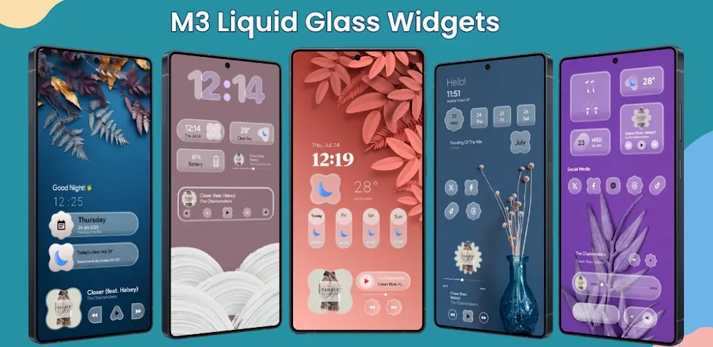 Material Glass Widgets screenshot 1
