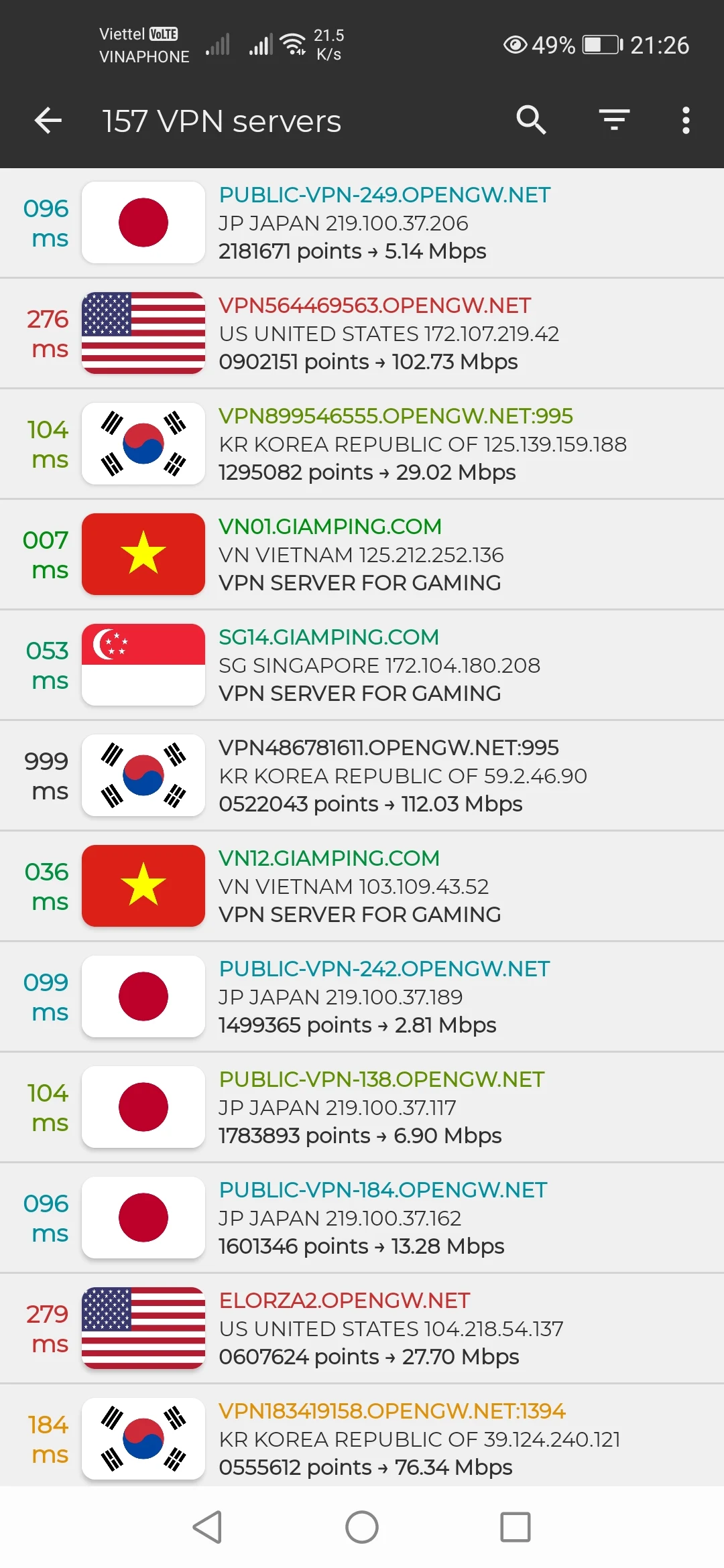 GPVPN: Lower Ping Mobile Games screenshot 3