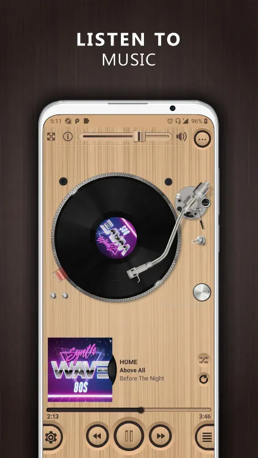 Vinylage Audio Player turntable view