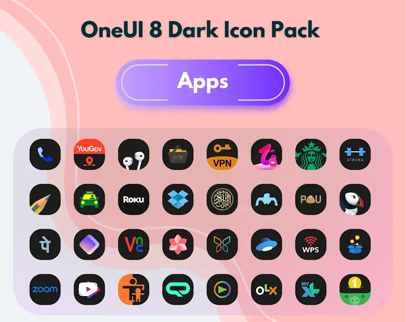 OneUI 8 Dark Icon Pack screenshot 6