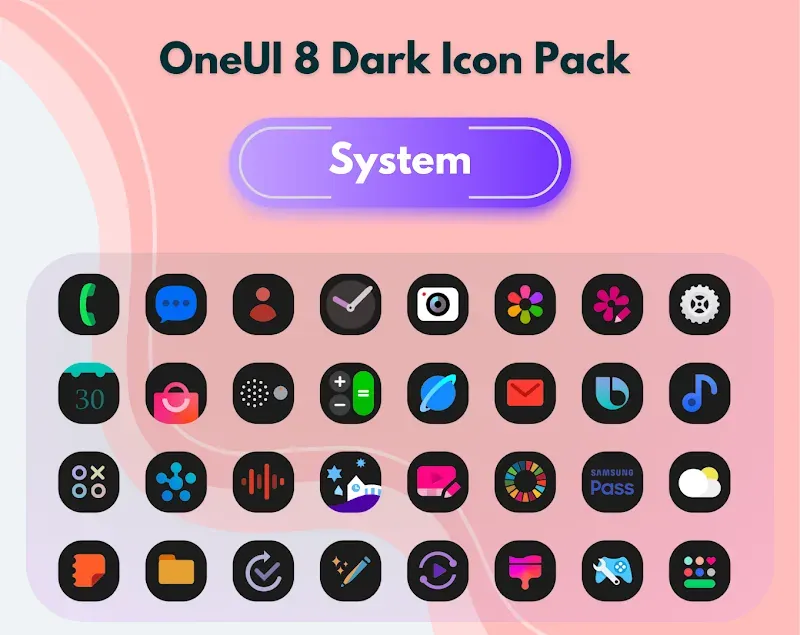 OneUI 8 Dark Icon Pack screenshot 2