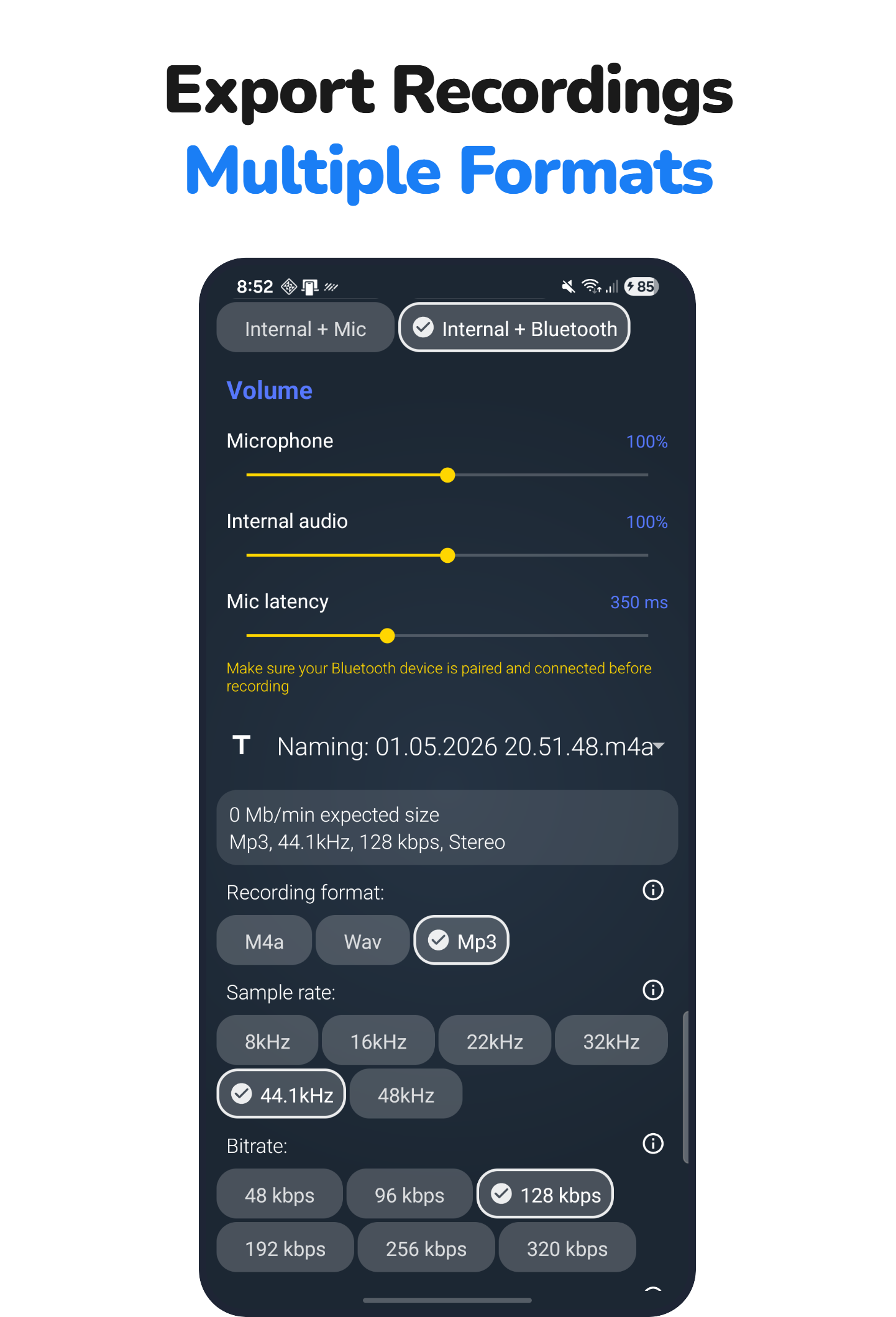 Internal Audio Recorder Sound screenshot 2