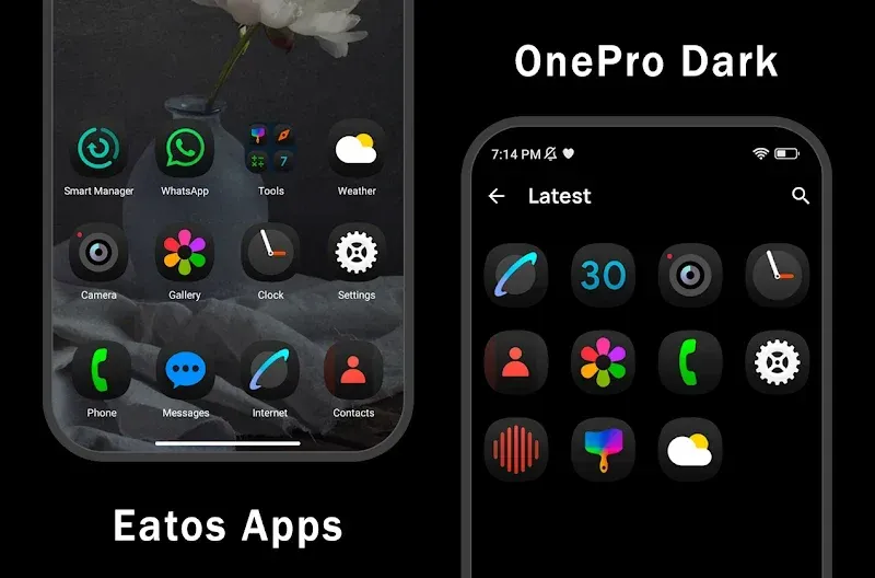 OnePro Dark - Icon Pack screenshot 4