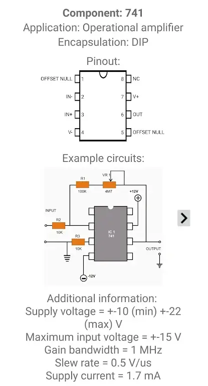 Electronic Component Pinouts Screenshot 7