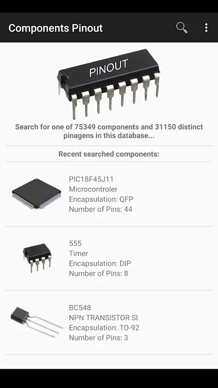 Electronic Component Pinouts Screenshot 2
