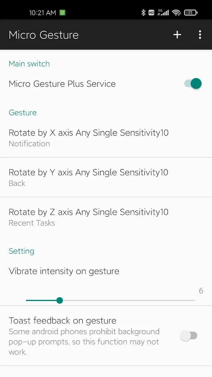 Micro Gesture screenshot 2